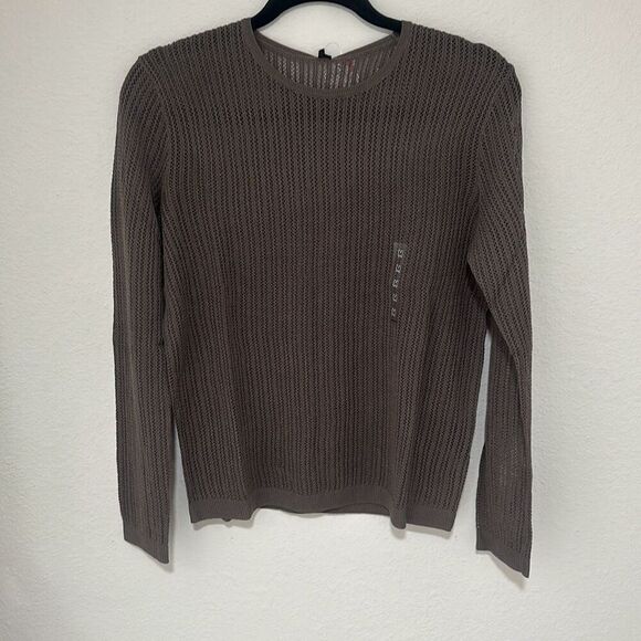 Uniqlo Sweaters - NWT‎ Uniqlo Womens Brown Lace Crew Neck Long Sleeve Acrylic Wool Sweater Medium